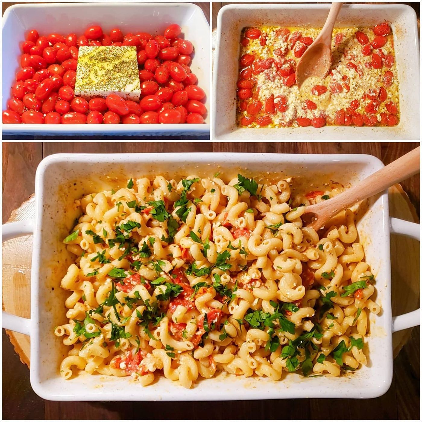 Pâtes au feta fondant et tomates